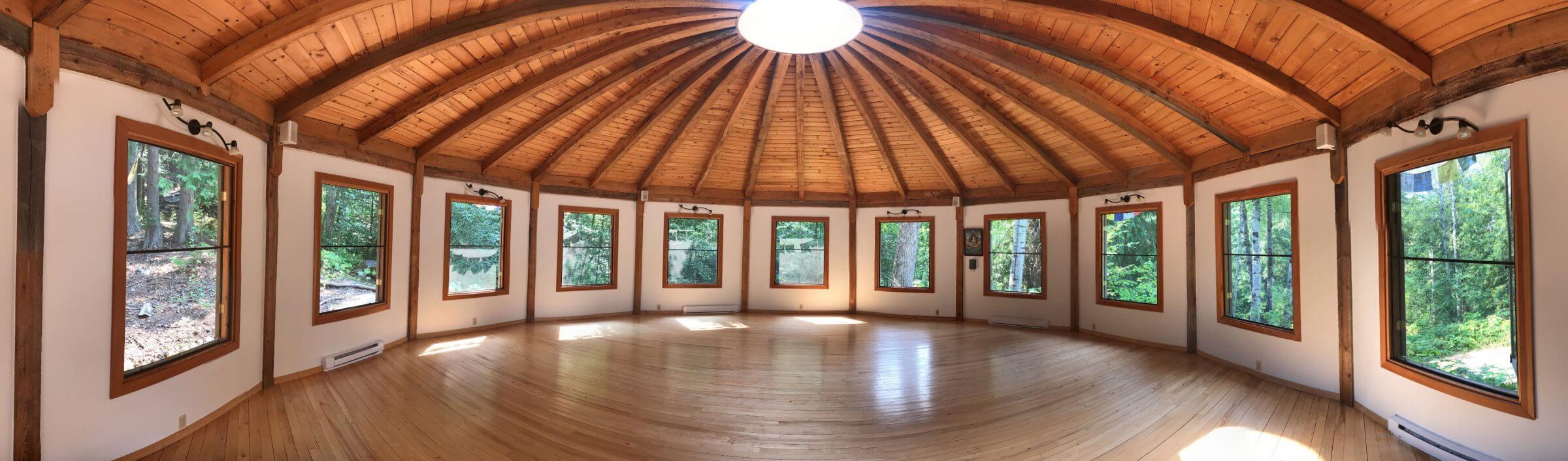 Inside the Maloka, our Yoga dome surrounded by Nature
